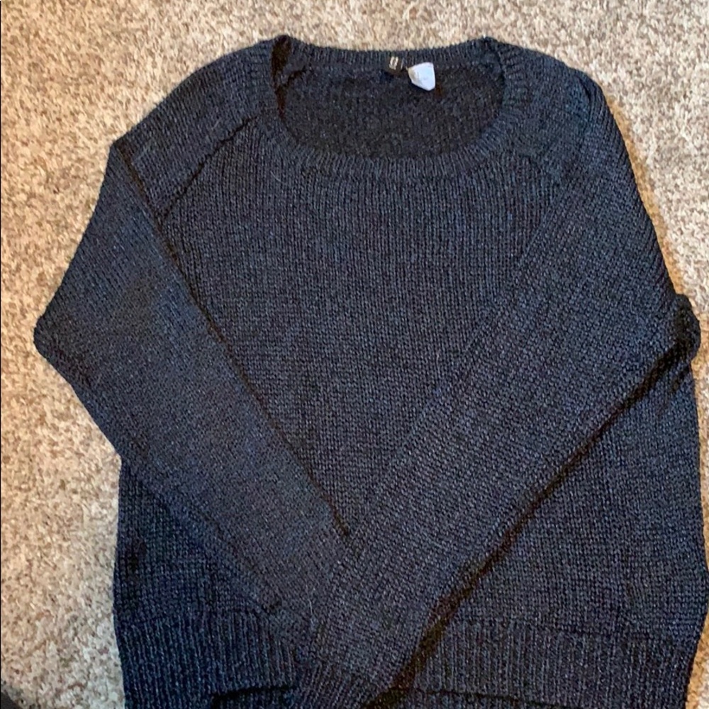 Metallic Blue Crop Sweater H&M